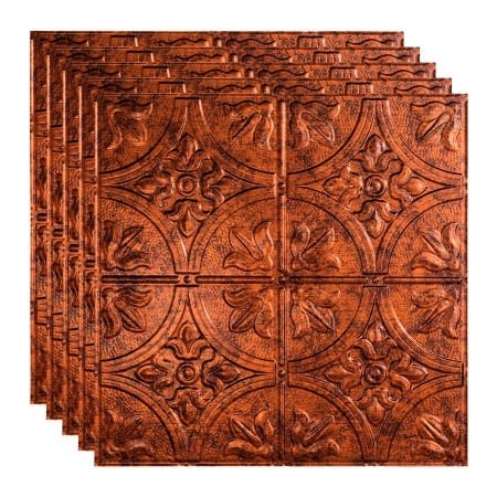 Acoustic Ceiling Products Fasade Traditional Syle No 2 - 23-3/4" x 23-3/4" PVC Lay In Tile in Moonstone Copper - PL5218 PL5218